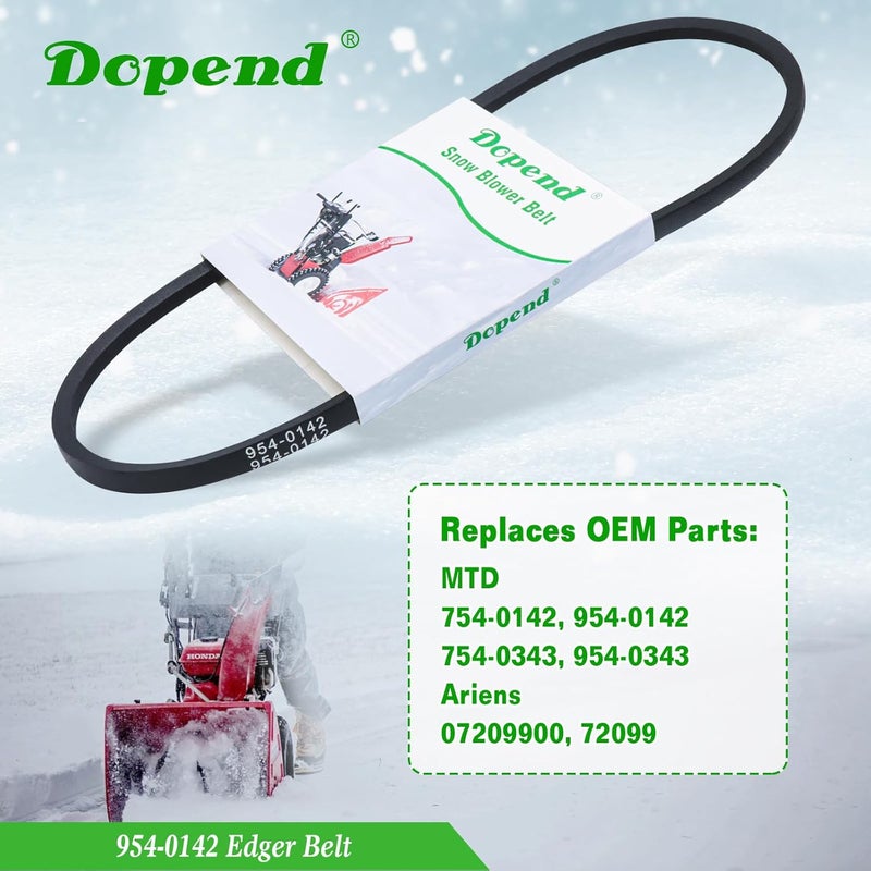 Dopend 954-0142 Edger Belt 3/8'' x 31'' for MTD, Troy Bilt, Craftsman, Murray Snowblower Belts, Replaces MTD 754-0142, 954-0142, 754-0343, 954-0343, Ariens 07209900, 72099 - Image 3
